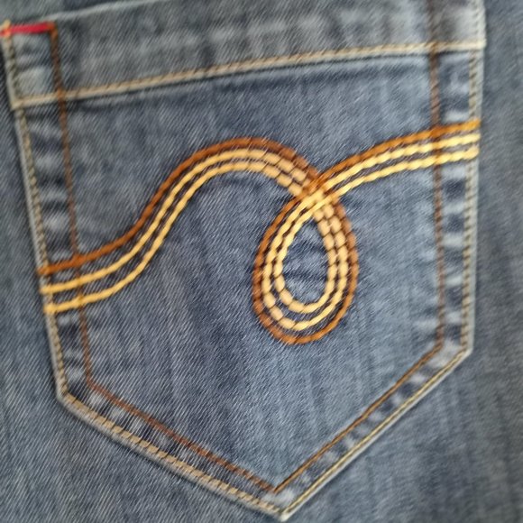 'SMITHS DUNGAREES' Wide leg Capri Size 10 Detailed stitching EUC - Picture 7 of 10